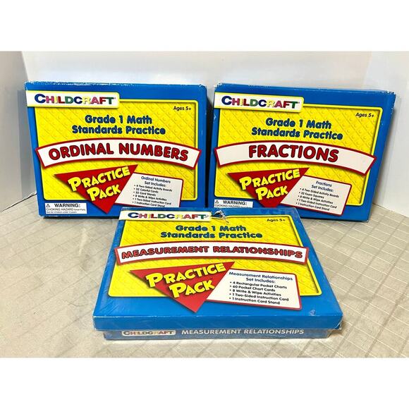 Childcraft Grade 1 Math Standards Practice Ordinal #’s; Fractions; Measurement - Picture 1 of 8